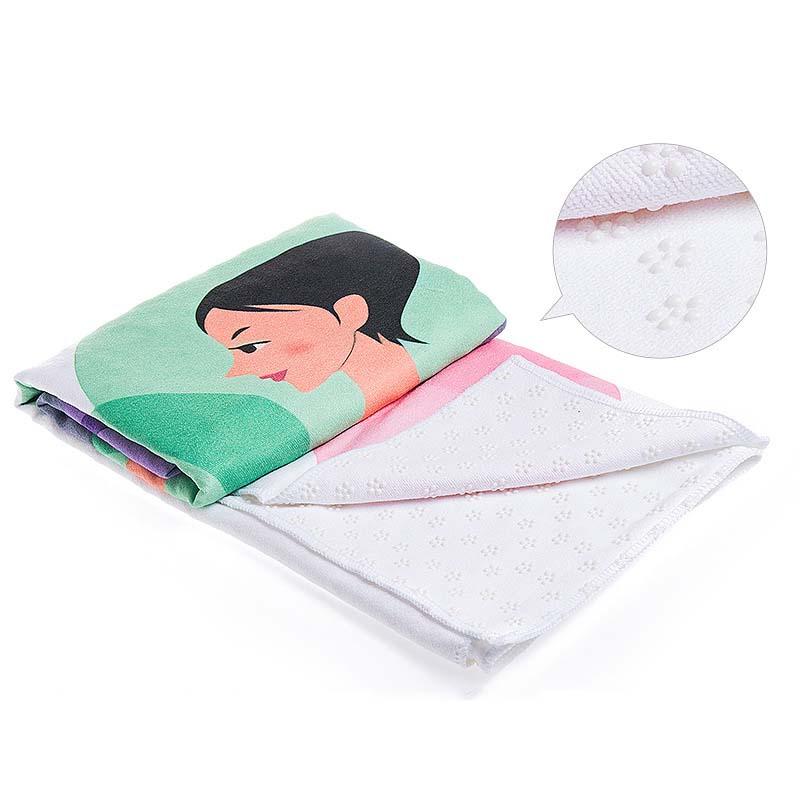 

Non-slip Portable Yoga Towel Printing Microfiber Absorbsweat Blanket Fitness Workout Pilates Mat Cover Free Bag Blankets