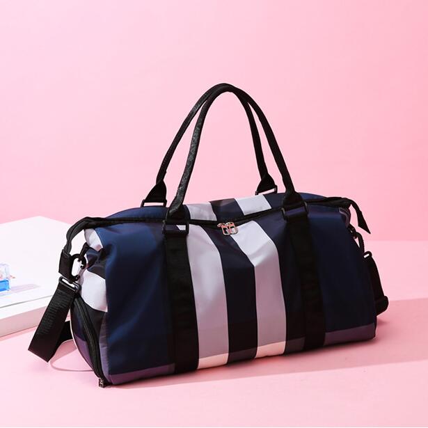 

leather messenger bags outdoor sports travel fitness bag waterproof wear-resistant Oxford women handbag wet and dry separation large capacity plaid handbags, Green(boutique box)