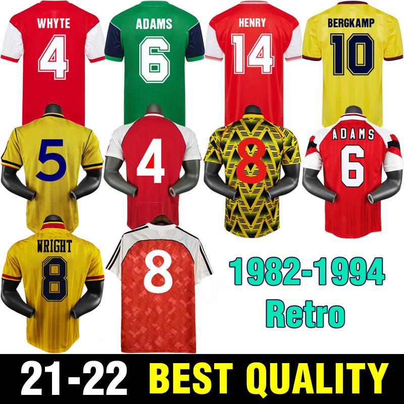 

1982 85 Retro WRIGHT Soccer Jersey BERGKAMP 86 87 88 Football shirts ADAMS SELLEY 89 90 HENRY DIXON 91 92 MERSON FLATTS 93 94 vintage, Black;yellow