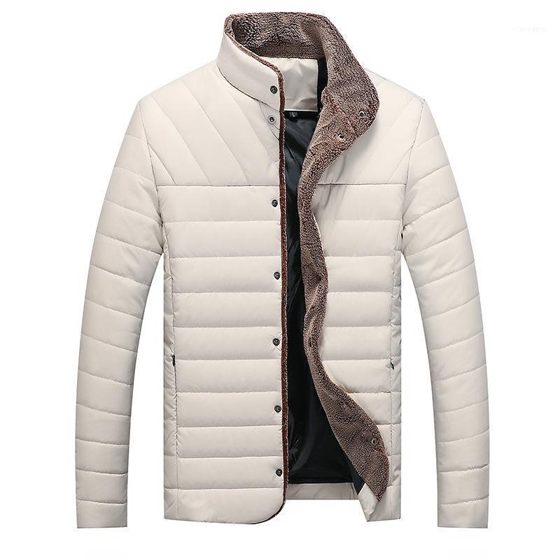

Men's Down & Parkas Size 5XL Clothing Winter Jacket Men Warm Causal Cotton Banded Collar Male Padded Overcoat Outerwear MY161, Black