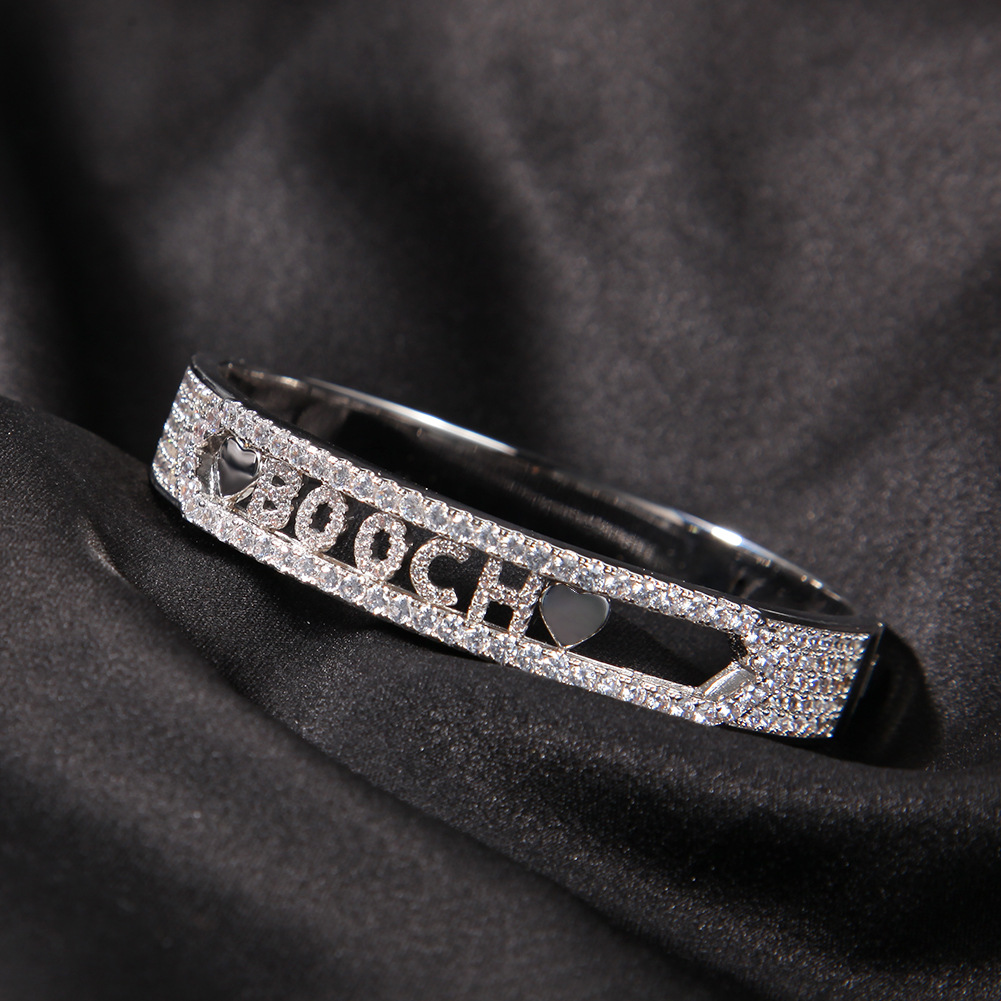 

A-Z Custom Name Letters Gold Bracelets Bangle Mens Fashion Hip Hop Jewelry Iced Out Letter Bracelet 11MM