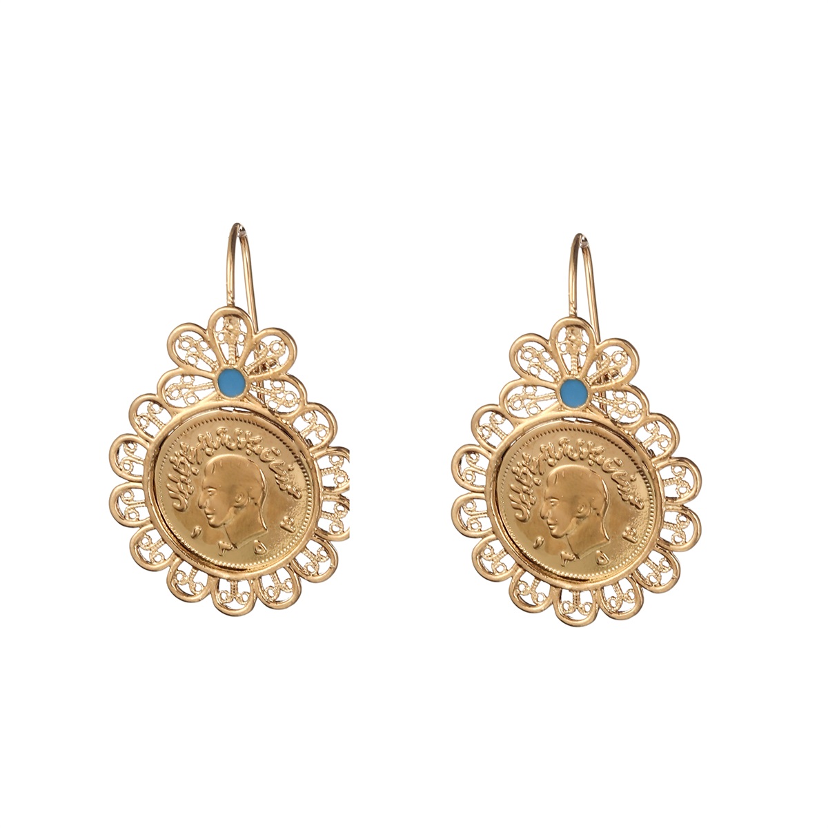

Vintage Iran Coin Clip-on & Screw Back Dangle Earrings For Women Earring Arab Coins Middle East Jewelry