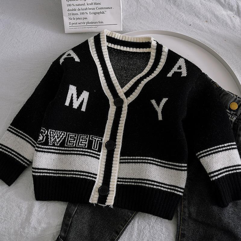 

Hoodies & Sweatshirts Autumn And Winter Boys' Sweater Cardigan Letter Children's T-shirt Outerwear Foreign Style Baby's Top T, Black