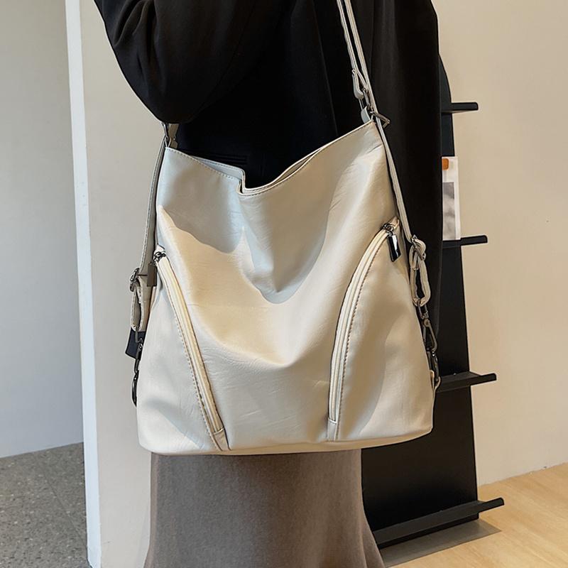 

Evening Bags Multifunction Women Shoulder Big Black Ladies Messenger Bag Designer Pu Leather Handbag Female Large Capacity Crossbody, Beige