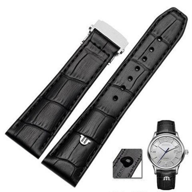 

Watch Bands TOP Genuine Leather Watchband For Watches Strap Black Brown 20mm 22mm With Folding Buckle Bracelet