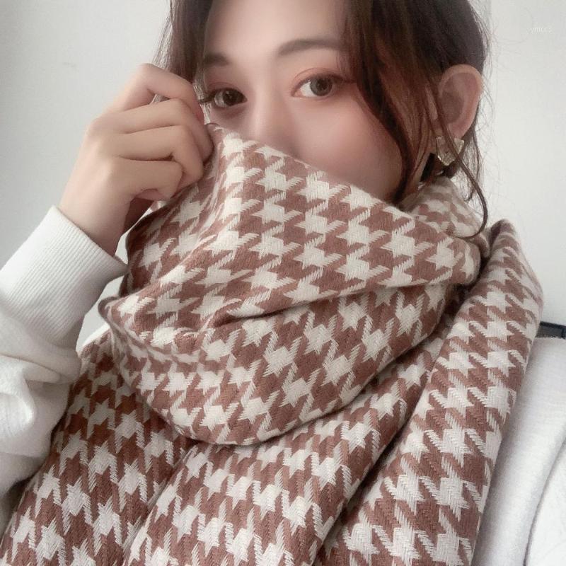 

Winter Ladies Scarf Shawl Warm Blanket Wrap Luxury Women Wrinkle Headscarf Thick Printed Plaid Fashion Scarves