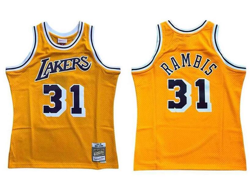 

Custom S-6XL Men women youth basketball jersey Los Angeles Lakers 31 Kurt Rambis Yellow Mitchell & Ness 1984-85 Hardwoods Classi, Black;red