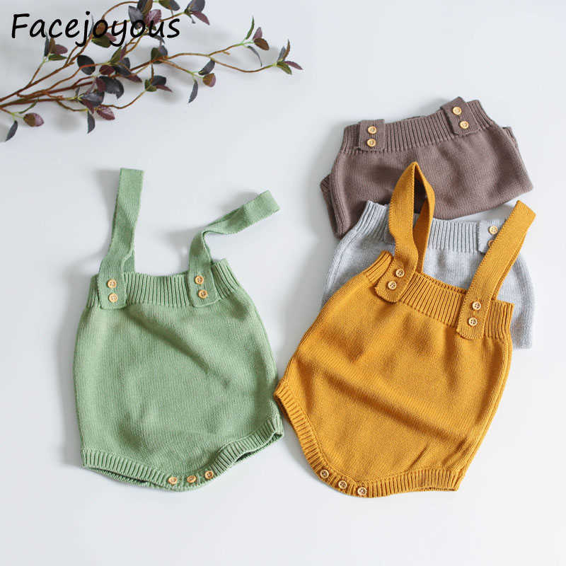 

Baby Knitting Rompers Cute Overalls born Baby Girls Boys Clothes Infantil Baby Girl Boy Sleeveless Romper Jumpsuit 0-24months 210722, Gray romper
