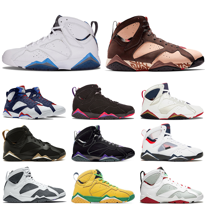

2021 Basketball Shoes Hottest Authentic Jumpman 7S Patta x 7 Ray Allen OG SP Shimmer Tough Red Flint Raptro Charcoal Nighthawk Psgs Men Women Trainers Sneakers, A2 flint 40-47