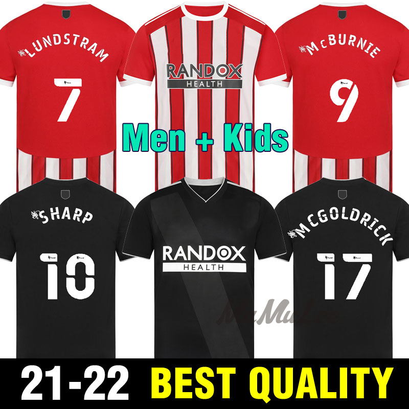 

Thai 21 22 The Blades SUFC Soccer Jerseys berge MOUSSET McBURNIE 2021 2022 Sheffield LUNDSTRAM FLECK United Men Adult kids kits Football Shirt uniform