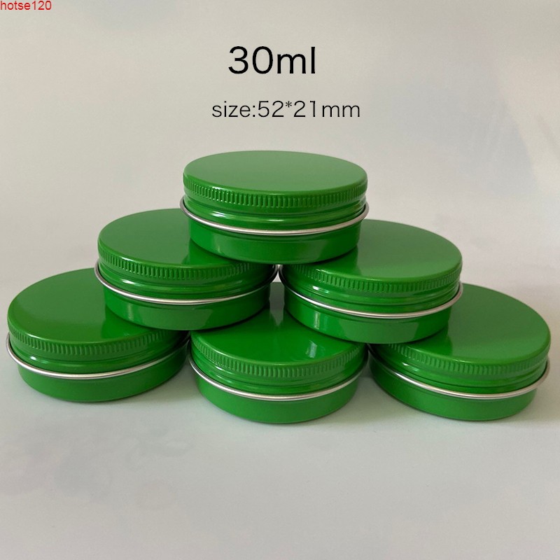 

30ml Green Emtpy Tin Box Tea Cans Aluminum Candle Cream Jars Cosmetics Container New Year Gift Packaging 50pcsgoods