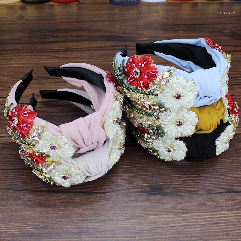 

Hair Clips & Barrettes Handmade Boho Crystal And Beaded Flower Hairbands Rhinestone Bow Headbands For Women Wedding Party Jewelry, Golden;silver