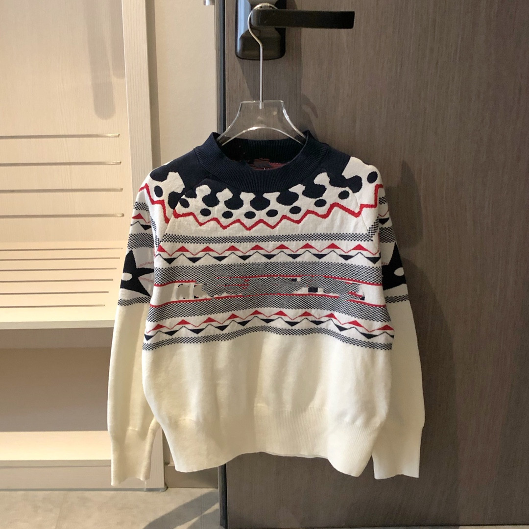 21 early new + autumn skiing star jacquard knitted geometric sweater for lovers-image-734866120