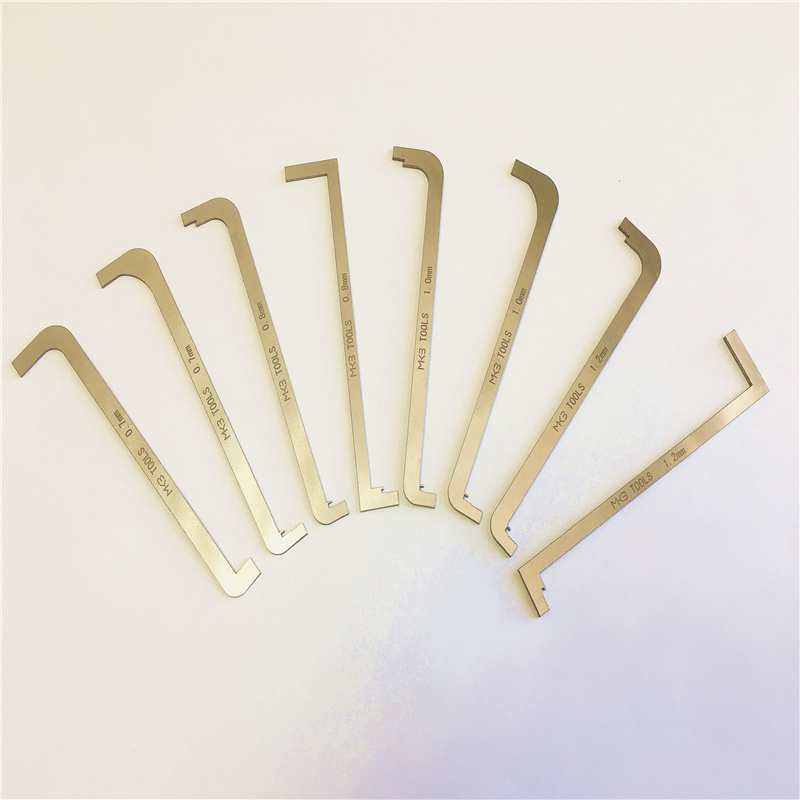 

8 PCS/Lot MKB Tools Stainless Steel Tension Handle Locking Aid Hook Extractor Kit Lock Pick Tool Key Remover Locksmith Tools China Supplies