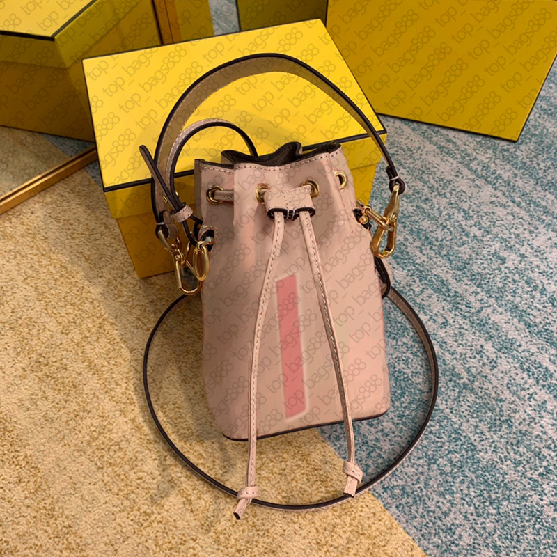 

Women drawstring bucket bag with Date code classic brown calfskin black 3D letters embossed top quality purses Genuine Leather Fashion Shoul