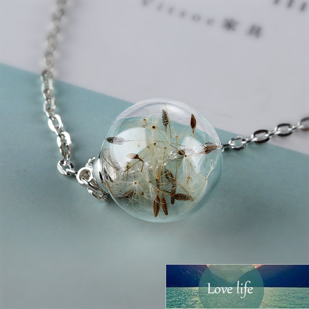 

New Fashion Dandelion Wishing Necklace Real Dandelion in Clear Crystal Ball Pendant Necklace Handmade Charm Gift for Her Factory price expert design Quality Latest