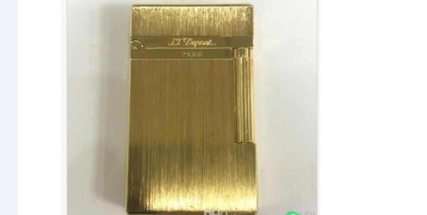 

S.T Ligne 2 Lighter Classic Brushed Metal Ping Sound Flame Lighter Gold