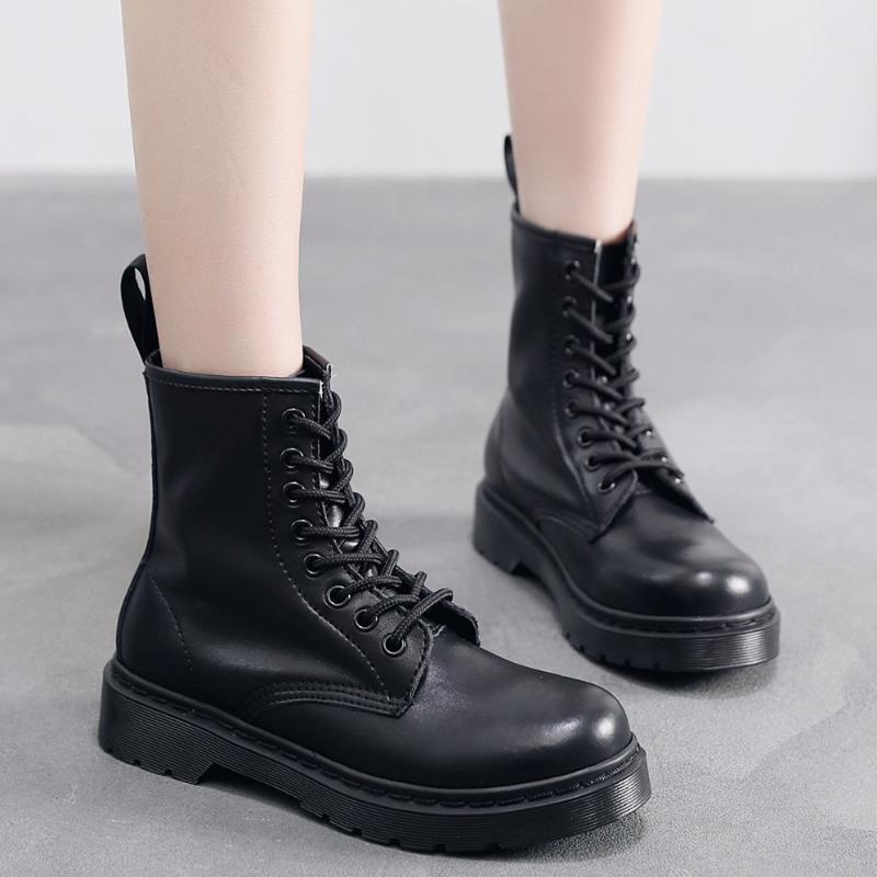 Dress Shoes 1460 Boots Women's Soft Pure Black Line Couple Men's And Round Head Trend