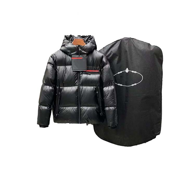 

Designer PRAD high-quality down jacket with hood and sunshade men's short budget winter fashion female couple 90% white duck thick M-3XL, Size consultation customer service