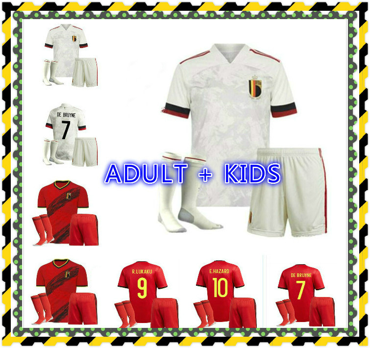 

2021 2022 Belgium soccer jerseys adult kids kit Home away LUKAKU HAZARD KOMPANY 21 22 DE BRUYNE MERTENS sports football shirt, Black;yellow