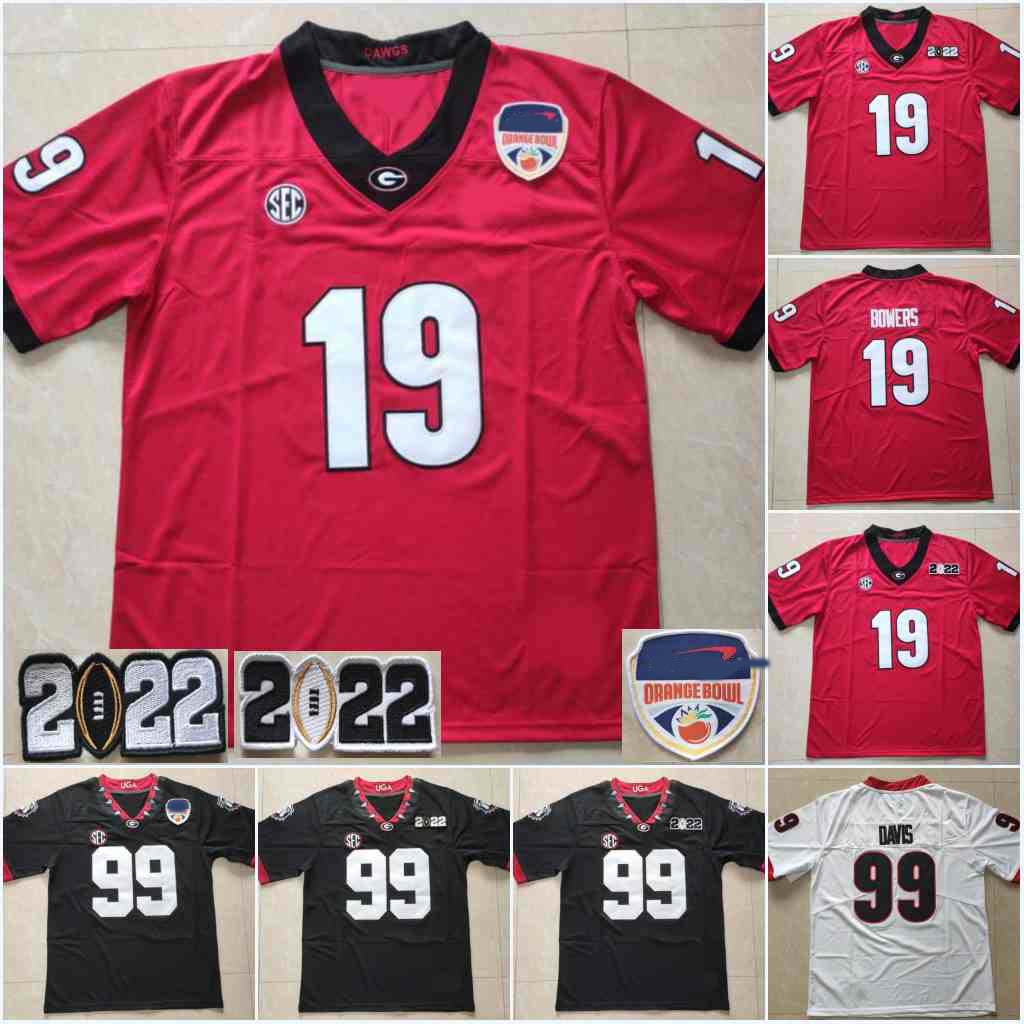 

2022 Championship #19 Brock Bowers #13 Stetson Bennett College #99 J.Davis #18 JT Daniels #3 Zamir White #34 Herchel Walker #16 Kirby Smart #33 Edwards Jerseys Orange Patch, Red