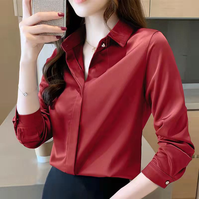 

Silk shirt women' spring and autumn new professional dress mulberry silk high-end big brand, Custom