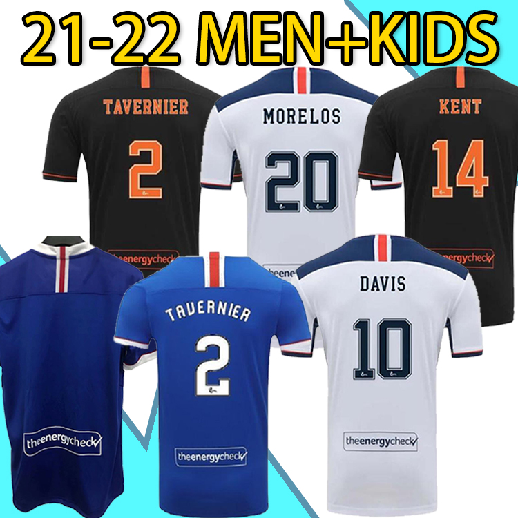 

2022 Glasgow home third away CHAMPIONS 55 Soccer Jerseys DEFOE HAGI MORELOS TAVERNIER 20/21 Rangers Football Shirts Men's + kids kit, Black
