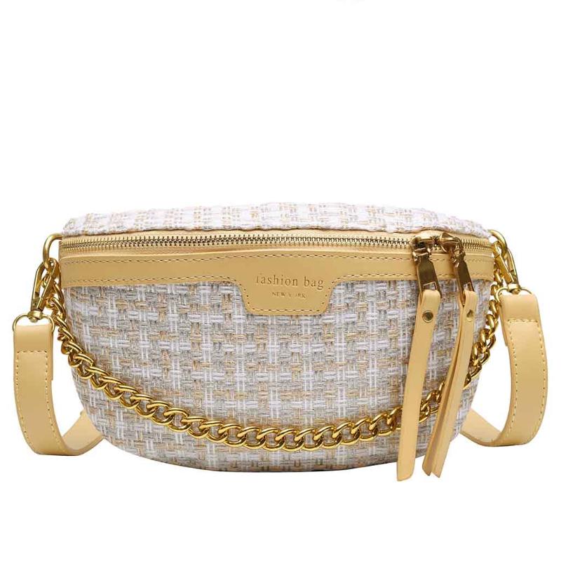 

Waist Bags Women 2021 Pocket Fashion Chest Bag Woven Shoulder Messenger Phone 8.6