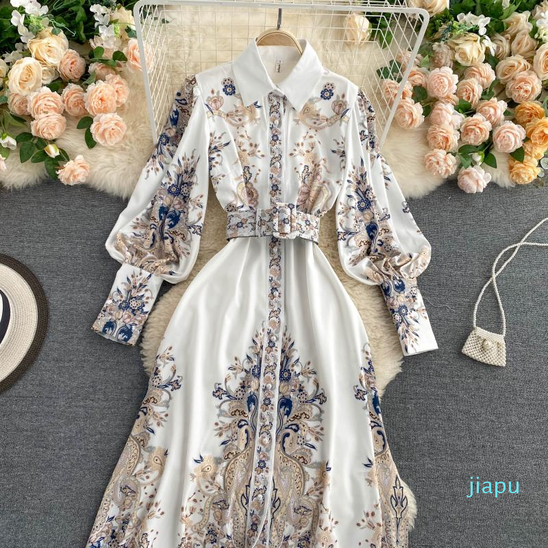 

Fashion-2022 Runway Casual Holiday Summer Long Dress Women's Short Sleeve Slash neck Tiered Floral Printed Draped Ruffles Spring, Same as picture