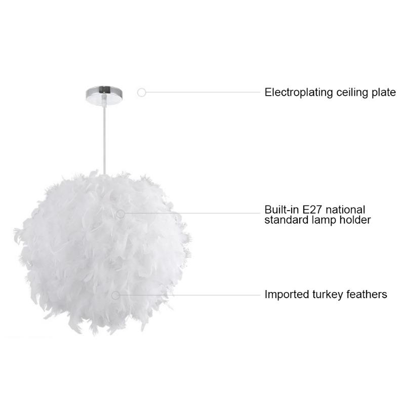 

Lamp Covers & Shades Pendant Feather Fashion Shade Bedroom Romantic Chandelier For HangLamp Dreamlike Lampshade Lightshade