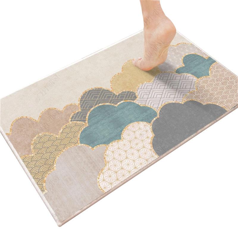 

Carpets Rectangle Entrance Door Mat Home Decor Antislip Rug Stain Resistant Water Absorption Wearproof Bath Bathroom Mats, Cloud