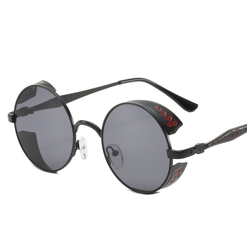 

Sunglasses Classic Steampunk Gothic Men And Women Retro Round Glasses Luxury Designer High Quality Metal UV400
