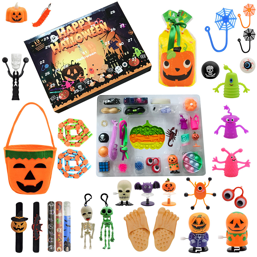 

24pcs Fidget Advent Calendar Halloween Christmas Blind Box Surprise Anti Stress Relief Toys Sets Squishy Squeeze Kids Gift Boys
