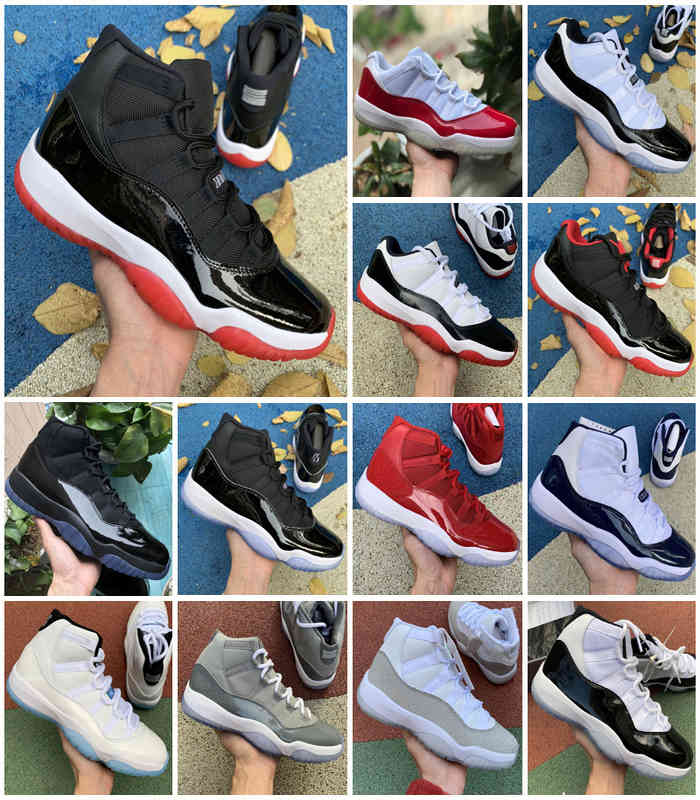

2021 New Jumpman 11 11s Basketball Shoes Bred True Red Black Space Jams Women Men Sports Basketball shoes, As photo 35