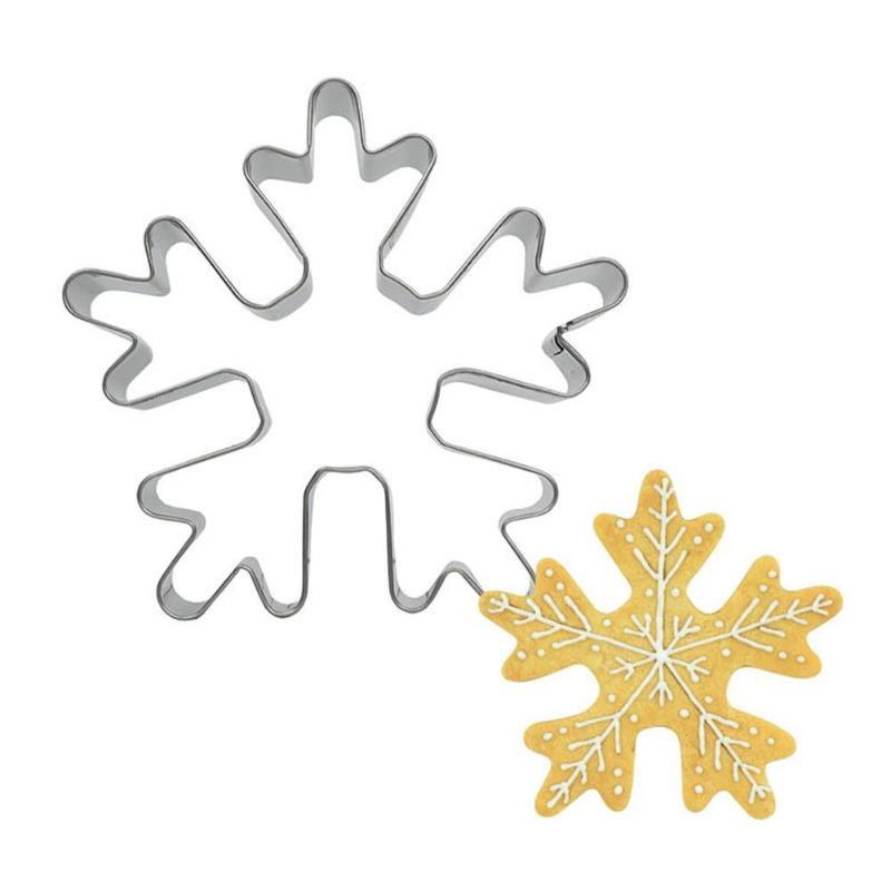 

Baking Moulds Snowflake Cookie Cutter Shape Pastry Stencil Biscuit Xmas Winter Ice Christmas Fondant Bakeware Stainless Steel Tools