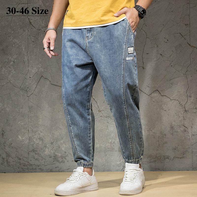 

42 Men's Jeans Plus Size Cotton Hip-hop Streetwear Harem Denim Pants Spring Summer Brand Loose Fashion Casual Trousers, Blue