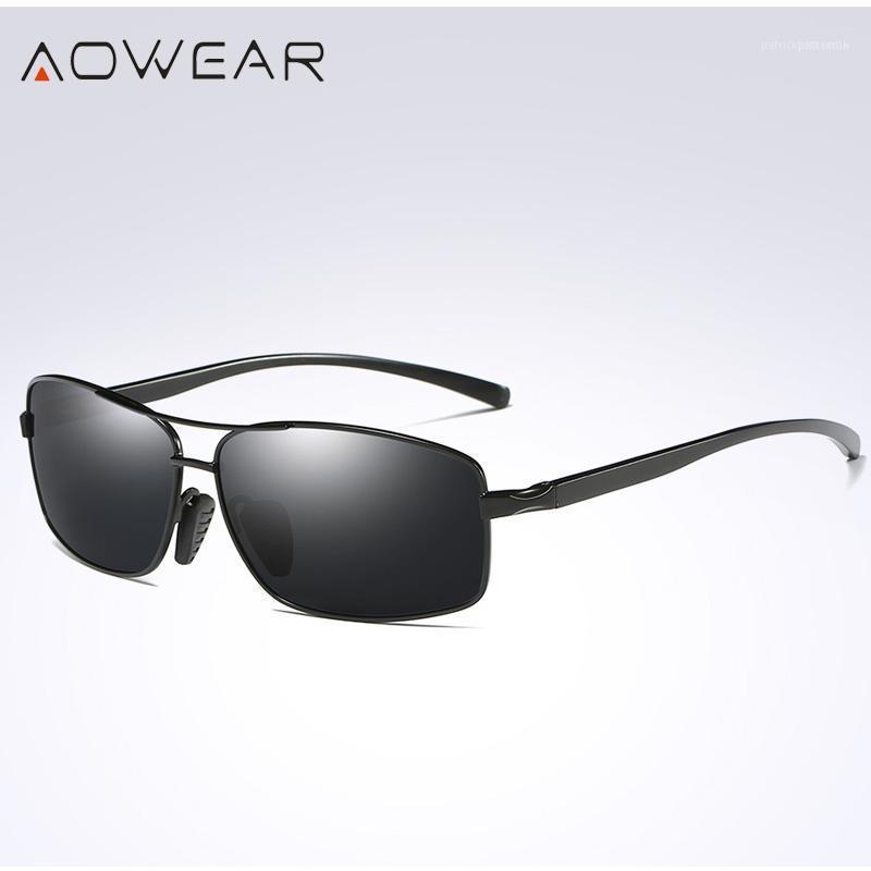 

Sunglasses AOWEAR Mens Rectangle Driving Men Polarized Driver Sun Glasses Brand Designer Metal Eyewear Gafas