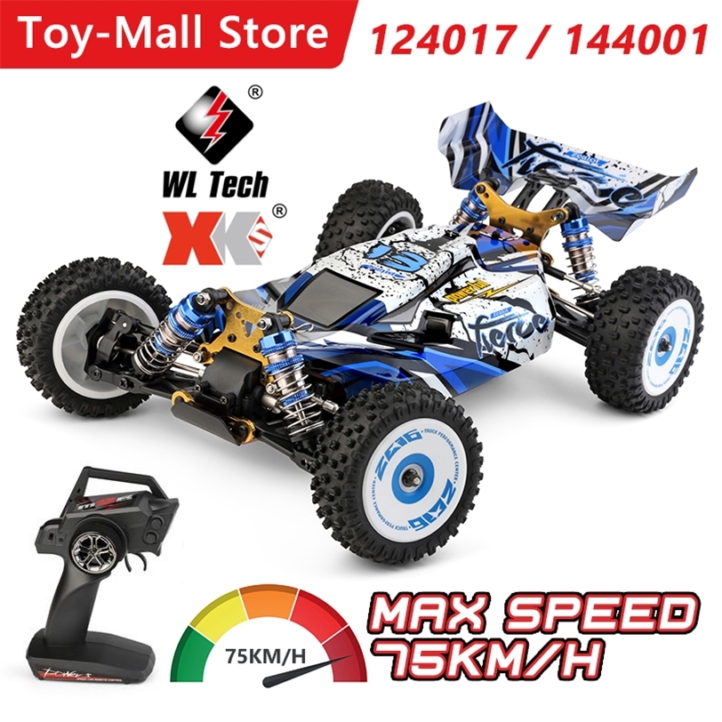 

WLtoys 144001 124017 2.4G RC Car 75KM/H Brushless 1:14 4WD Electric High Speed Off-Road Drift Remote Control Toys for Children 220315