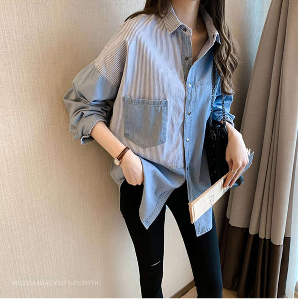 

blouses Korean long sleeve 2021 {category}, White