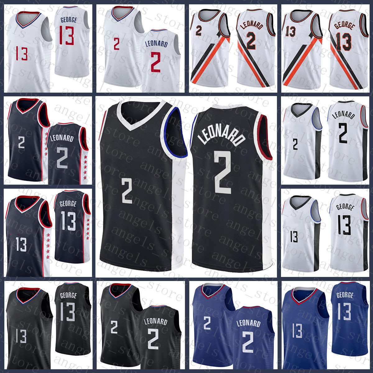 

2021 New Kawhi Basketball Jersey 2 Leonard Mens Paul 13 George Black, 2021 mens jersey