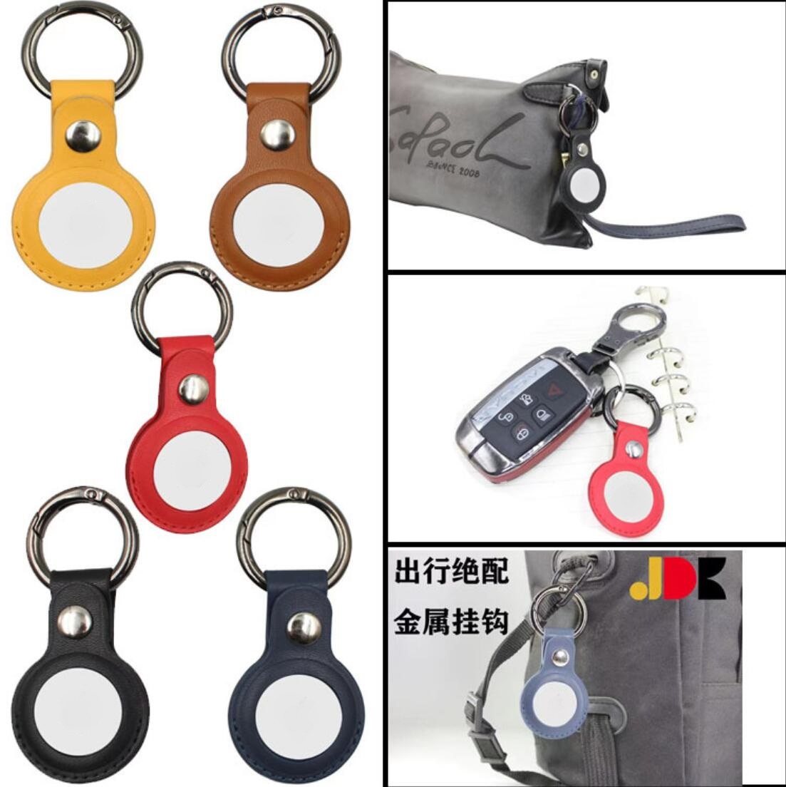 

Airtag case Key Ring PU leather Anti lost Cover Cell Phone Cases With Buckle