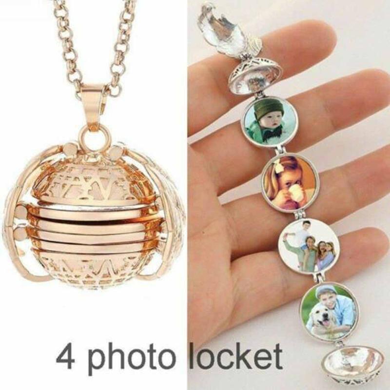 

Pendant Necklaces 9 Styles Creative Expanding Po Locket Necklace Angel Memory Floating Flash Box Gift Jewelry Decoration Unisex