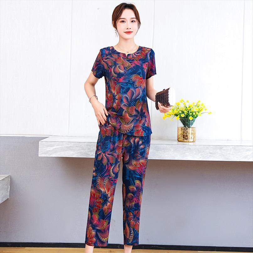 

summer o neck tracksuits womens pants short sleeve casual loose pencil outfits female 2 pieces set outwear, White