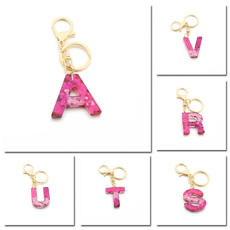 

Keychains 1PCS Fashion Leisure Wheat Ear Creative Crystal Letter Sequin Resin Key Chain Luggage Decoration Pendant S78