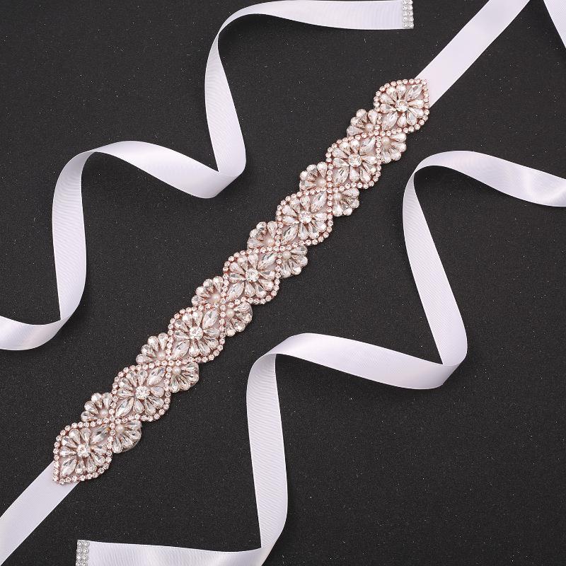 

Wedding Sashes SESTHFAR Bridesmaid Sash Crystal Rhinestone Bridal Belt With Ribbon Women Dress Accessories