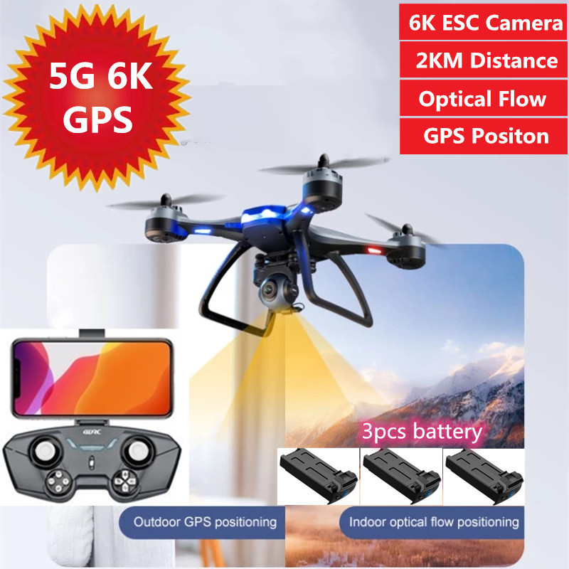 

Professional 5G 6K GPS Wifi FPV Drone With 6K ESC PTZ Camera Optical Flow GPS Postion 3PCS Battery Gifts VS SG906 Pro GD91 Pro, No gps 1battery