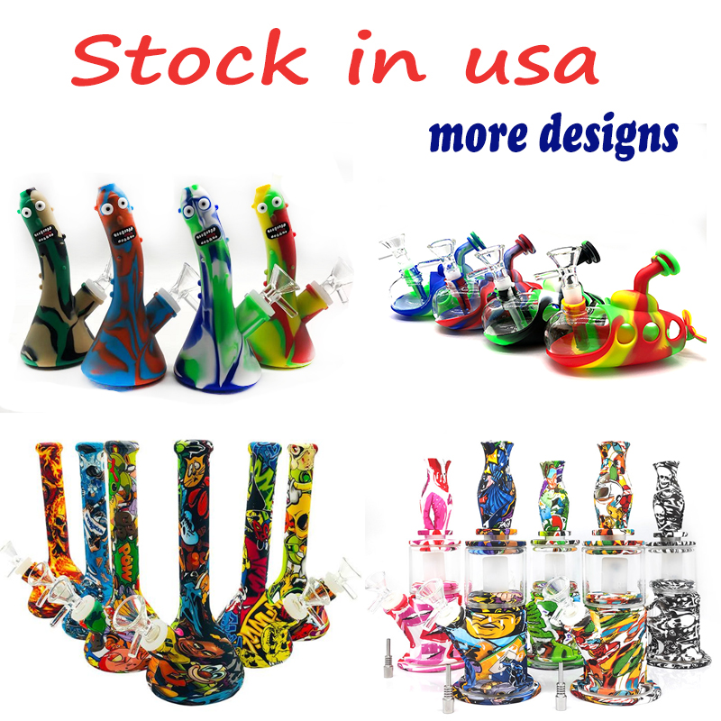 

Stock in usa silicone bong silicone water pipe hookah shisha fast shipping sell by box