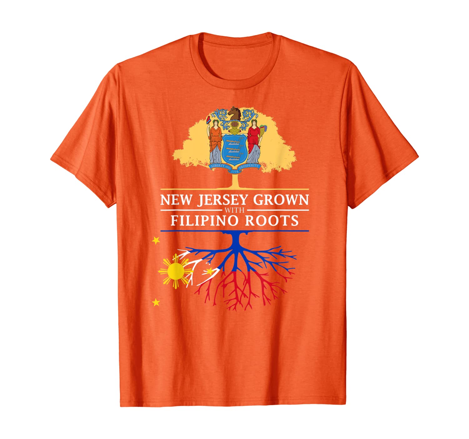 

New Jersey Grown with Filipino Roots - Philippines T-Shirt, White;black