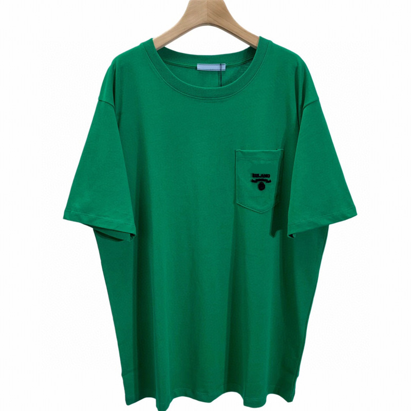 

2022 Spring summer Europe Italy Pocket Toothbrush Embroidery Tee Cotton t shirt Men Women high quality fashion cotton Tshirt, Green tee