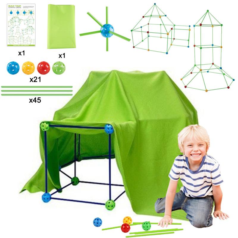 

Kids Construction Fort Building DIY Kit For Build Castles Tents Rockets Tunnels Play Set Dollhouse Furnit Party Favor
